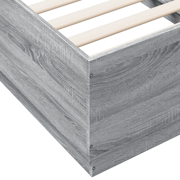 Bettgestell mit LED Grau 90x190 cm