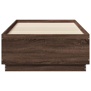 Bettgestell mit LED 90x190 Braun Eiche