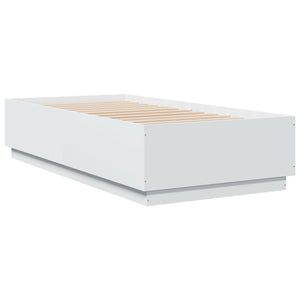 Bettgestell mit LED Weiß 75x190 cm