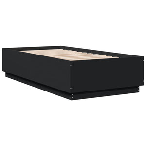 Bettgestell mit LED Schwarz 75x190 cm