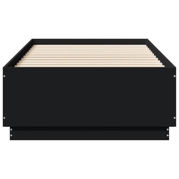 Bettgestell mit LED Schwarz 75x190 cm