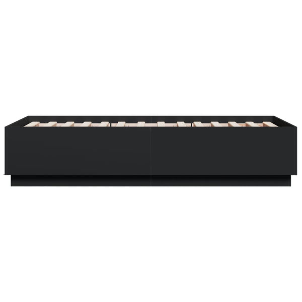 Bettgestell mit LED Schwarz 75x190 cm