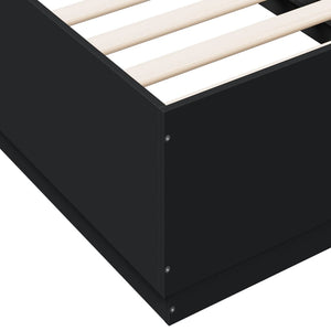 Bettgestell mit LED Schwarz 75x190 cm