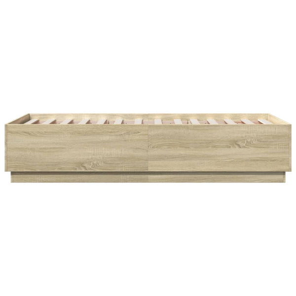 Bettgestell mit LED Sonoma-Eiche 75x190 cm