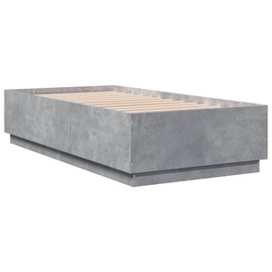 Bettgestell mit LED 75x190 cm Betongrau