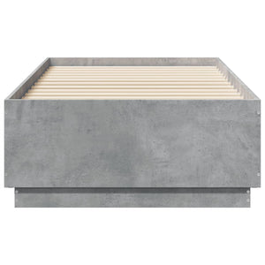 Bettgestell mit LED 75x190 cm Betongrau
