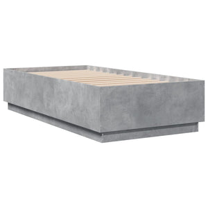 Bettgestell mit LED 75x190 cm Betongrau