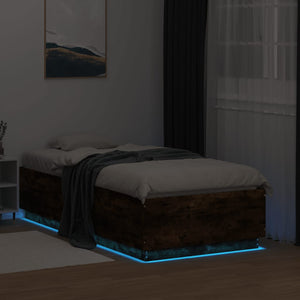 Bettgestell Räuchereiche mit LED 75x190 cm
