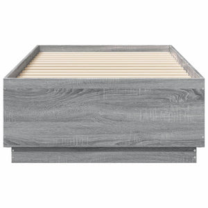 Bettgestell mit LED Grau Sonoma 75x190 cm