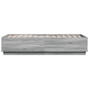 Bettgestell mit LED Grau Sonoma 75x190 cm