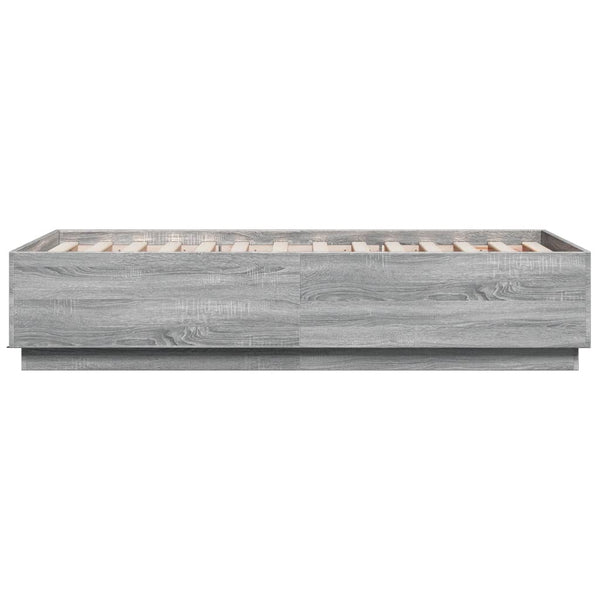 Bettgestell mit LED Grau Sonoma 75x190 cm