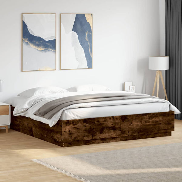 Bettgestell Räuchereiche 200x200 cm