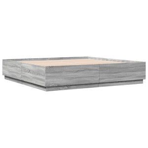 Bettgestell 180x200 cm Grau Sonoma