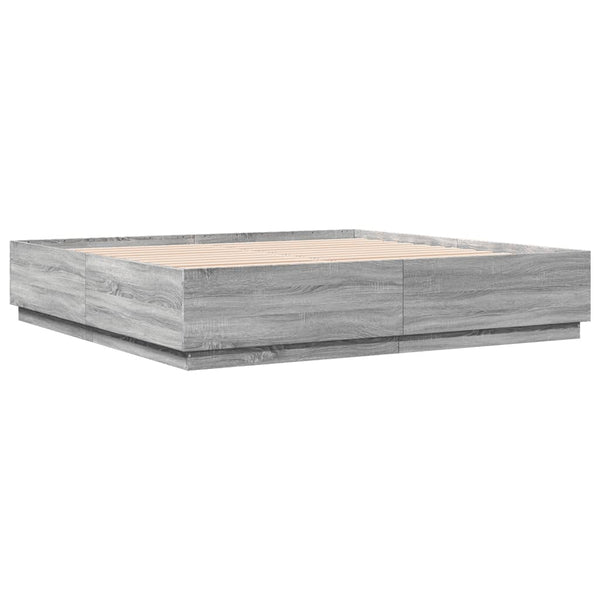 Bettgestell 180x200 cm Grau Sonoma