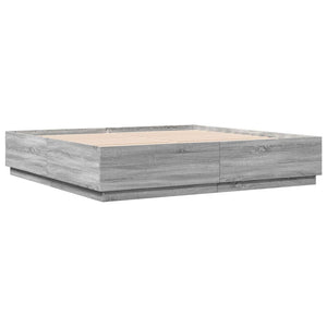 Bettgestell 180x200 cm Grau Sonoma