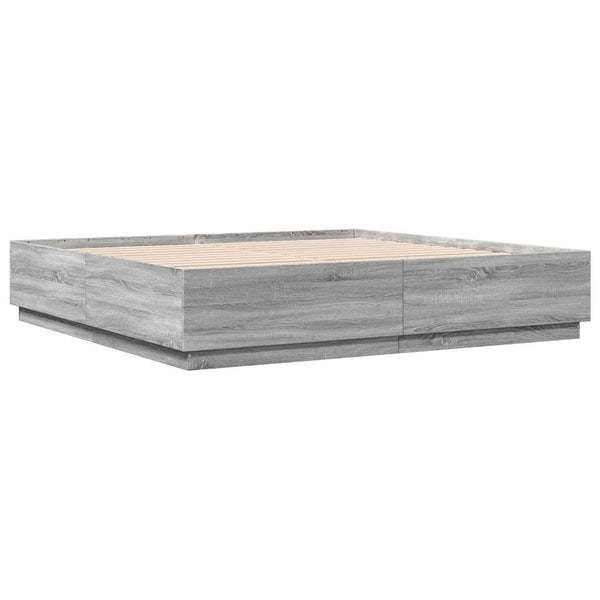 Bettgestell 180x200 cm Grau Sonoma