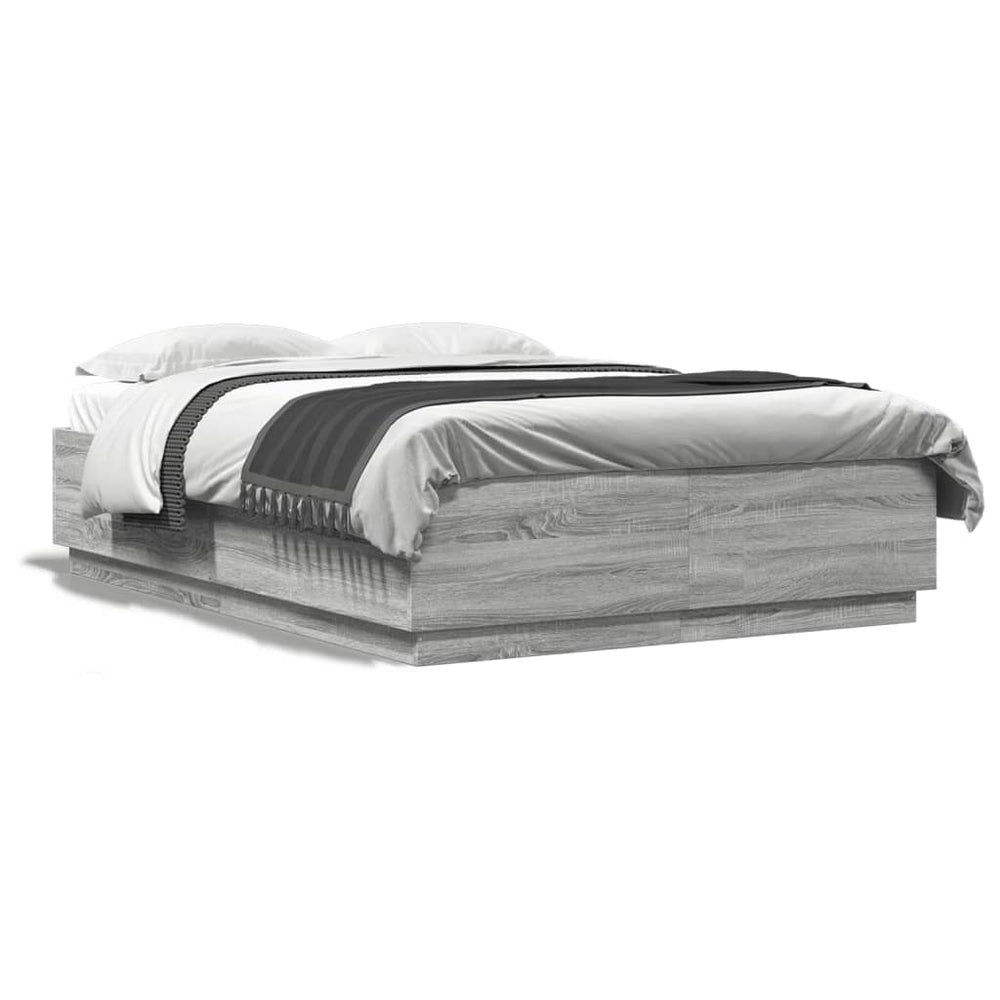 Bettgestell 160x200 cm Grau Sonoma