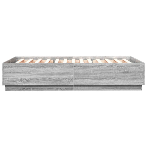 Bettgestell 160x200 cm Grau Sonoma
