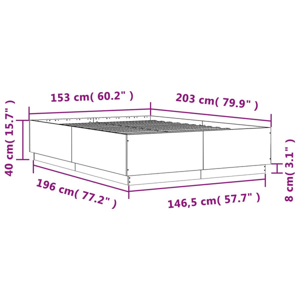 Bettgestell Sonoma-Eiche 150x200 cm