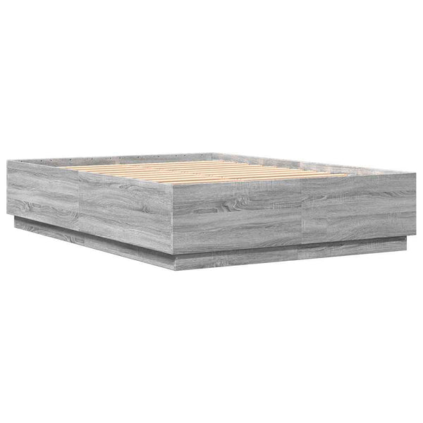 Bettgestell 150x200 cm Grau Sonoma