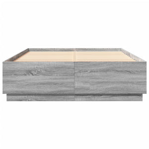 Bettgestell 150x200 cm Grau Sonoma