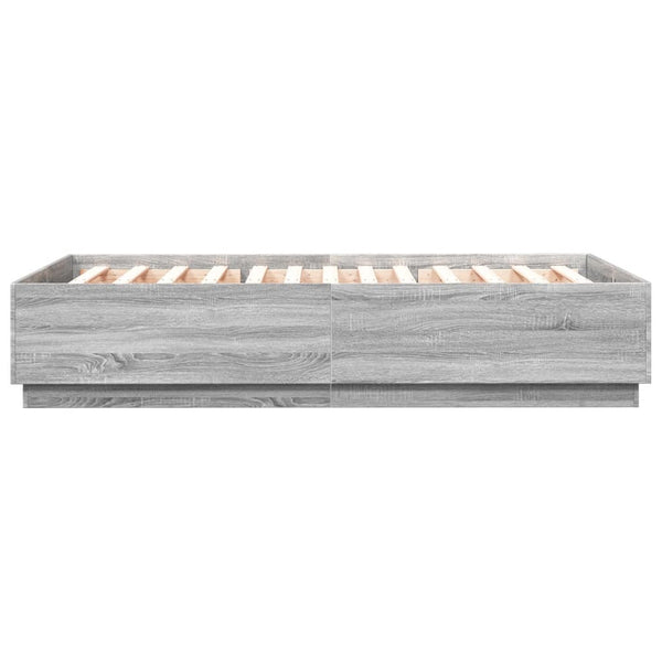 Bettgestell 150x200 cm Grau Sonoma