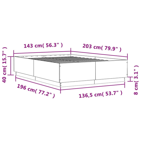 Bettgestell Sonoma Eiche 140x200 cm