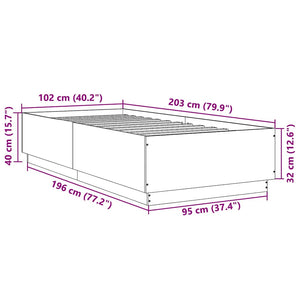 Bettgestell Sonoma Eiche 100x200 cm