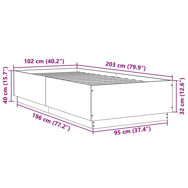 Bettgestell Sonoma Eiche 100x200 cm