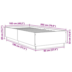 Bettgestell Räuchereiche 100x200 cm