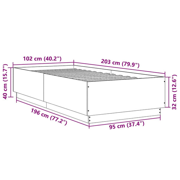 Bettgestell Braun Eichenoptik 100x200 cm