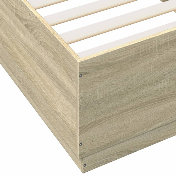 vidaXL Bed Frame Sonoma Oak 90x200 cm Engineered Wood