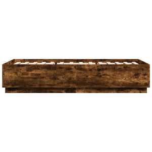 vidaXL Bed Frame Smoked Oak 90x200 cm Engineered Wood