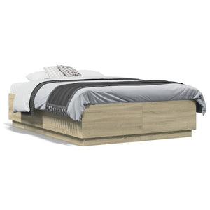 vidaXL Bed Frame Sonoma Oak 120x190 cm Engineered Wood
