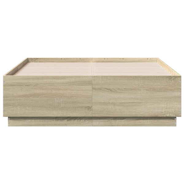 vidaXL Bed Frame Sonoma Oak 120x190 cm Engineered Wood