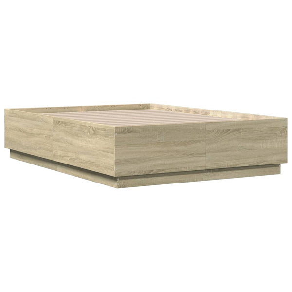 vidaXL Bed Frame Sonoma Oak 120x190 cm Engineered Wood