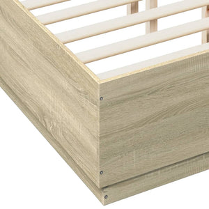 vidaXL Bed Frame Sonoma Oak 120x190 cm Engineered Wood