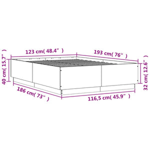 vidaXL Bed Frame Sonoma Oak 120x190 cm Engineered Wood