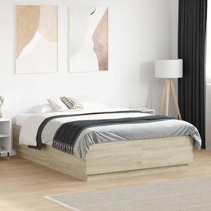 vidaXL Bed Frame Sonoma Oak 120x190 cm Engineered Wood
