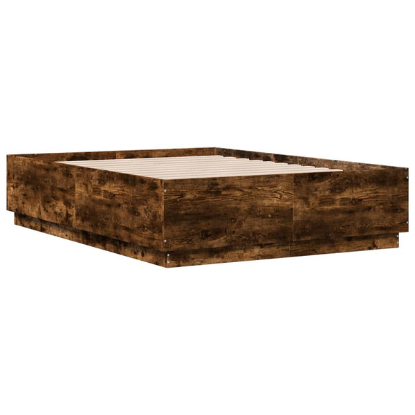 vidaXL Bed Frame Smoked Oak 120x190 cm Engineered Wood