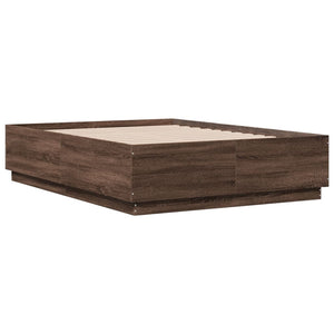 vidaXL Bed Frame Brown Oak Look 120x190 cm Engineered Wood