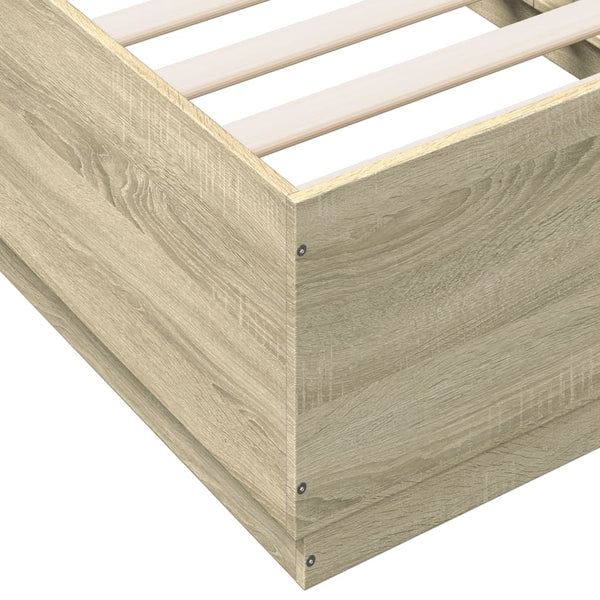 vidaXL Bed Frame Sonoma Oak 90x190 cm Engineered Wood