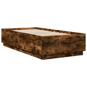 vidaXL Bed Frame Smoked Oak 90x190 cm Engineered Wood