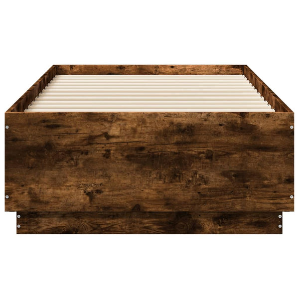 vidaXL Bed Frame Smoked Oak 90x190 cm Engineered Wood