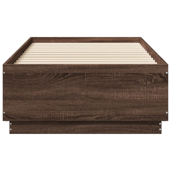 vidaXL Bed Frame Brown Oak Look 90x190 cm Engineered Wood