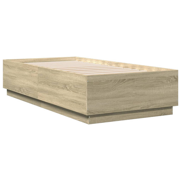 vidaXL Bed Frame Sonoma Oak 75x190 cm Engineered Wood