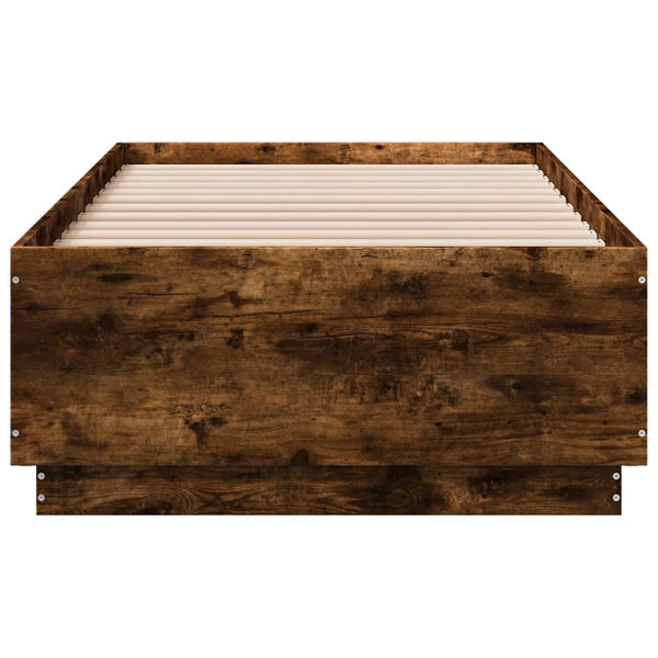 vidaXL Bed Frame Smoked Oak 75x190 cm Engineered Wood