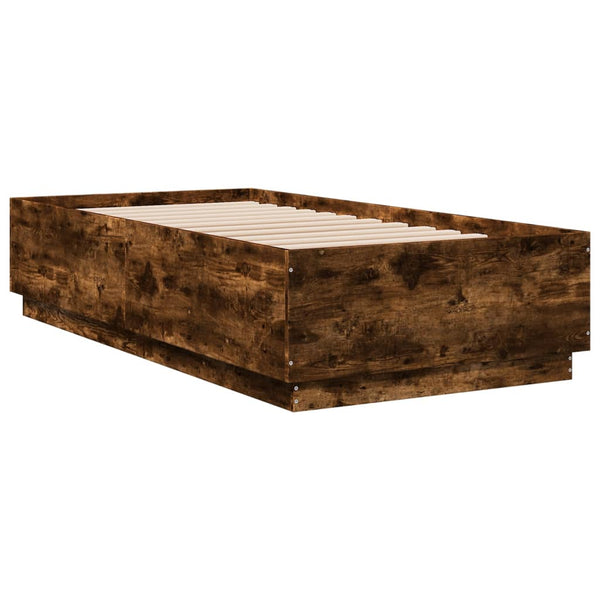 vidaXL Bed Frame Smoked Oak 75x190 cm Engineered Wood