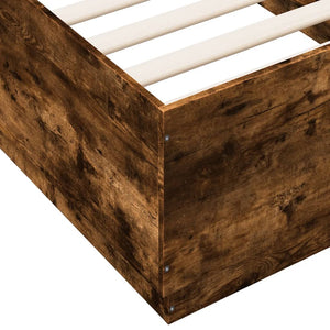 vidaXL Bed Frame Smoked Oak 75x190 cm Engineered Wood