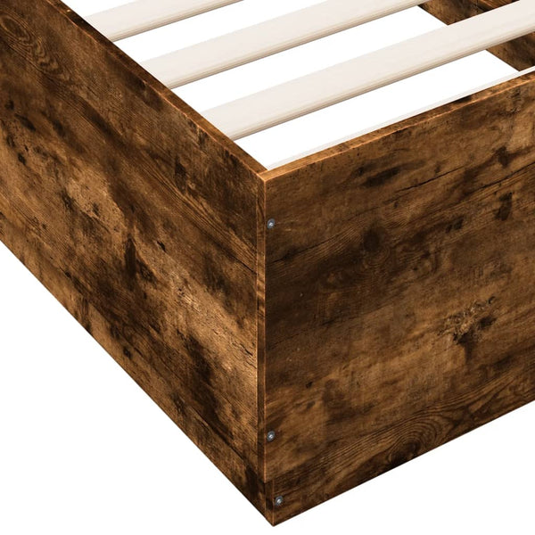 vidaXL Bed Frame Smoked Oak 75x190 cm Engineered Wood